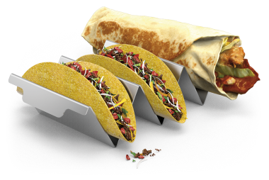 Support en acier inoxydable pour tacos ou burritos