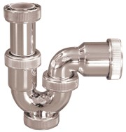 U-bended drainpip in PVC, chrome finisthed 1 1/2"
