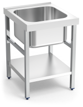 Table avec évier en prélavage ou de sortie pour lave-vaisselle