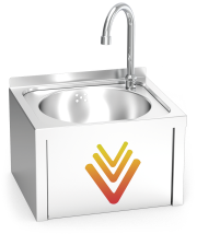 Wall-mounted Hand Washbasin with Knee-Operated Hidden Button