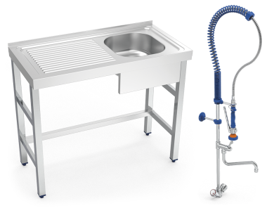 Kit de plonge inox 050630 et robinet douchette 463060