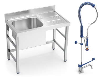 Set de plonge inox 054810 et robinet douchette 463062