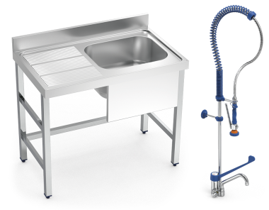 Kit de plonge inox 054812 et robinet douchette 463062