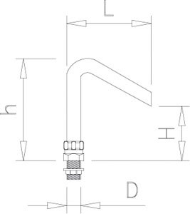 Bewegbare manuelle Armatur aus Edelstahl 1/2" - extra niedrig