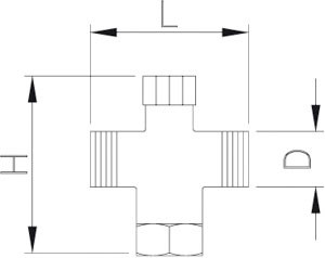Mischventil mit Abstellmechanismus verchrmot M-F-M Anschluss 1/2"