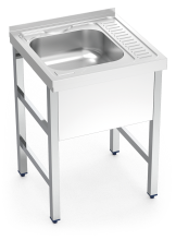 Évier avec support égouttoir à droite Série 6.6 Compact