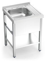 Évier avec Support et Étagère Égouttoir Droite Série 6.6 Compact