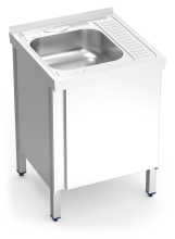 Évier avec Porte Abattante et Étagère de Égouttoir à Droite Série 6.6 Compact