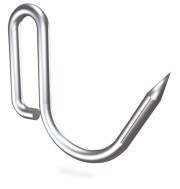 Stainless steel rod hook "J" shaped with fringe (10 pieces)