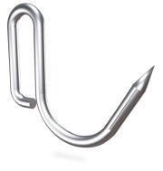 Crochet inox de boucher a tige avec rebord (10 pièces)