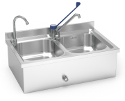 Ensemble de lave-mains et plonge inox, 2bacs