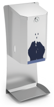 Dispensador automático de aço inoxidável para gel hidroalcoólico