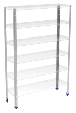 Stainless steel vertical support for modular shelving