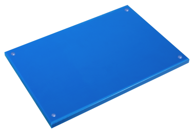 Blaues Schneidbrett aus Polyethylen P500 mit hoher Schnittfestigkeit