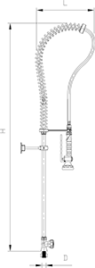 Geschirrbrause mit Einlichmischbatterieund Regler