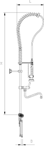 Geschirrbrause mit Einlochmischbatterie und Schwenkhahn