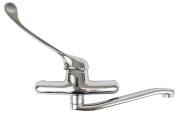 Double inlet one handle wall tap elbow functioning