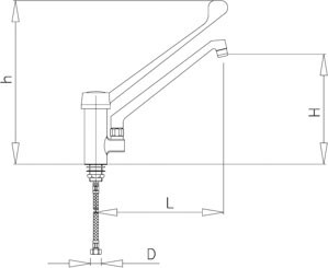 Robinet mitigeur à coude professionnel