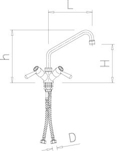 Robinet giratoire deux eaux modèle 1/4 de tour