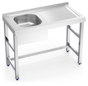 Stainless steel standing sink 1 tank and right drain board