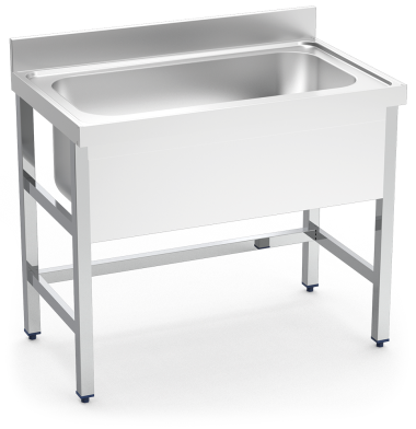 Stainless steel standing sink without shelf 1 high capacity tank