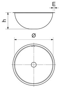 Vasque inox semi sphérique