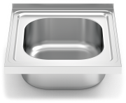 Stainless steel rectangular sink to be mounted