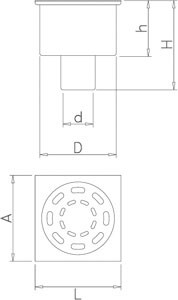 Caniveau inox avec sortie configurable horizontale ou verticale