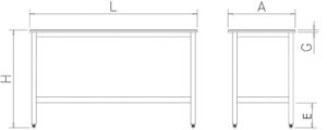 Table de boucher dessus polyéthylène rouge et étagère basse