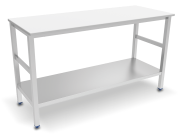 Table de boucher dessus polyéthylène blanc et étagère basse