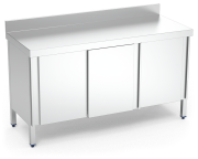 Table murale inox avec portes coulissantes