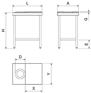 Table de préparation de poisson modèle simple