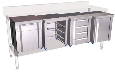 Stainless steel deals kitchen drawer units