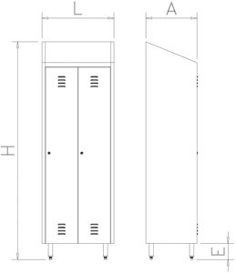 Armoire vestiaire inox de 3 portes