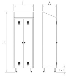 Armoire inox pour produits d´entretien - 2 portes