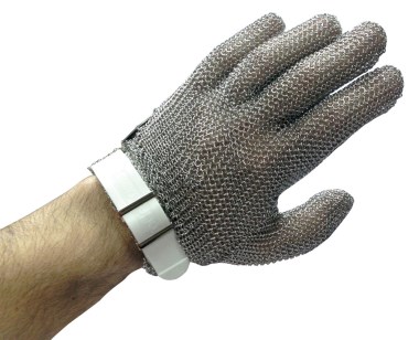 Stechschutzhandschuh aus Edelstahl mit Verschlussarmband