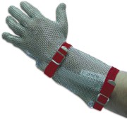 Stainless steel reversible mesh glove with belt and cuff