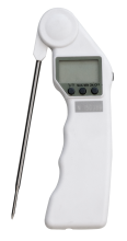 Portable thermometer with rotating probe