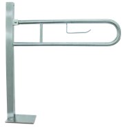 Floor-mounted hinged support grab bar